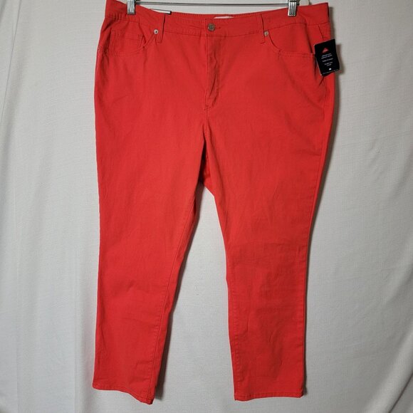 Crown & Ivy Womens Skinny Jeans Sz 18W High-Rise Coral Sun Autumn Days NWT - Picture 1 of 16